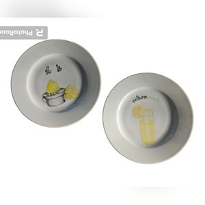 LIMOGES “Citron” French Porcelain Plates x2 | SZ  7.25"